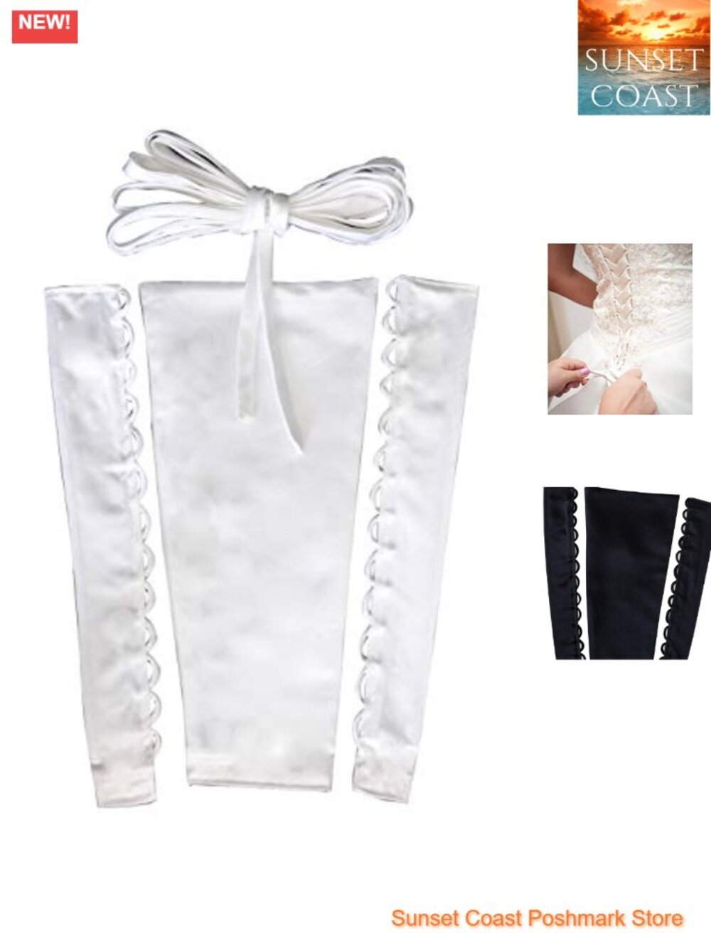 Satin Corset Back Kit Zipper Replacement Adjustable Fit for Dresses